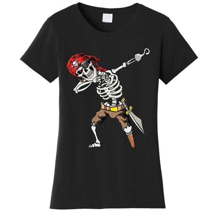 Spooky Dabbing Skeleton Pirate Halloween Costume Women's T-Shirt