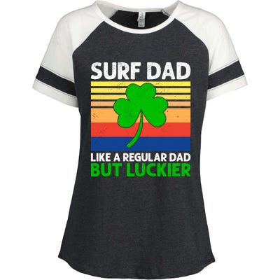 Surf Dad Surfer Daddy Surfing Papa Surfboarding Fathers Day Great Gift Enza Ladies Jersey Colorblock Tee