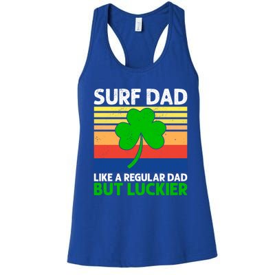 Surf Dad Surfer Daddy Surfing Papa Surfboarding Fathers Day Great Gift Women's Racerback Tank