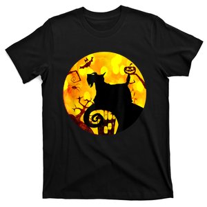 Scottie Dog Scary And Moon Funny Halloween Adults Costumes T-Shirt