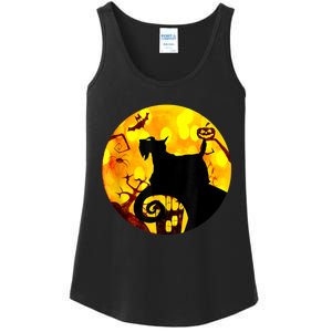 Scottie Dog Scary And Moon Funny Halloween Adults Costumes Ladies Essential Tank