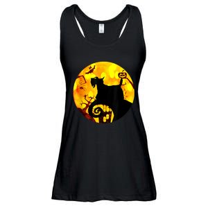 Scottie Dog Scary And Moon Funny Halloween Adults Costumes Ladies Essential Flowy Tank