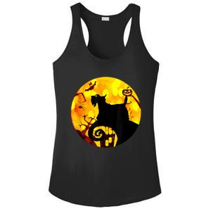 Scottie Dog Scary And Moon Funny Halloween Adults Costumes Ladies PosiCharge Competitor Racerback Tank