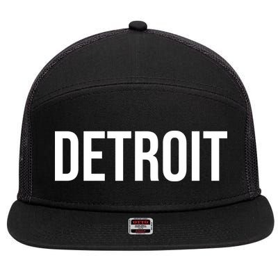 Simple Detroit 7 Panel Mesh Trucker Snapback Hat