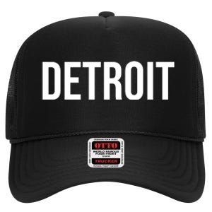 Simple Detroit High Crown Mesh Back Trucker Hat