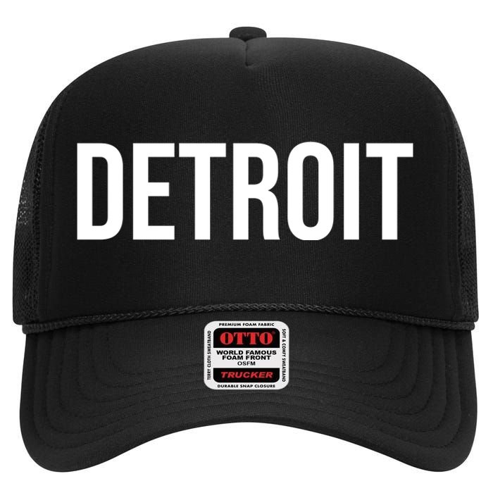 Simple Detroit High Crown Mesh Back Trucker Hat