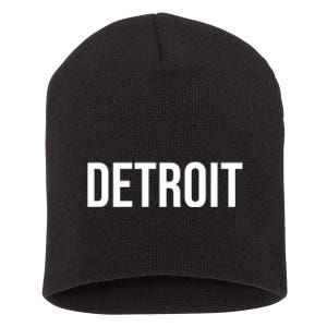 Simple Detroit Short Acrylic Beanie