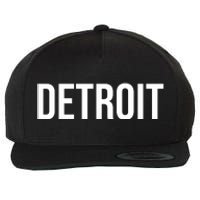 Simple Detroit Wool Snapback Cap