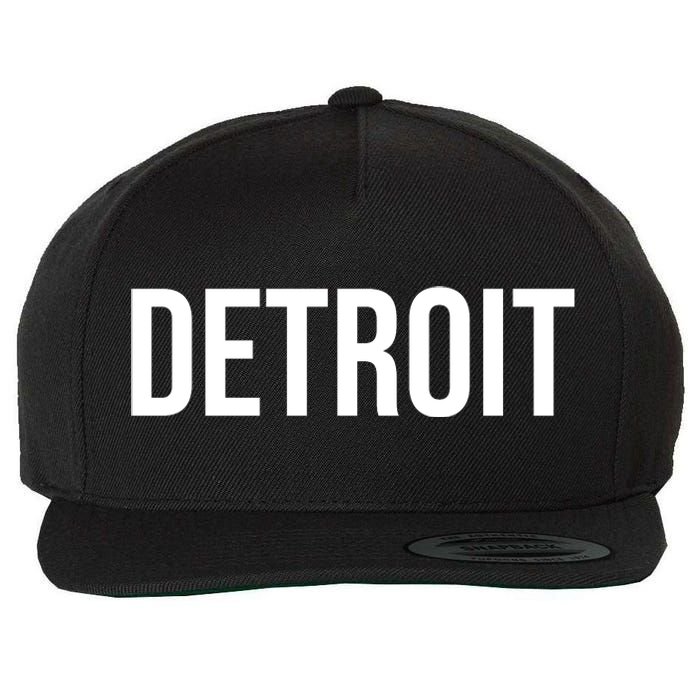 Simple Detroit Wool Snapback Cap