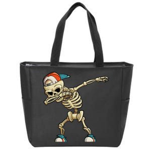 Skeleton Dabbing Zip Tote Bag