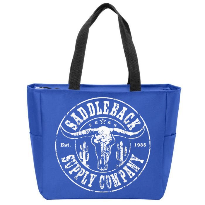 Saddleback Desert Skull White Lightweight Zip Tote Bag