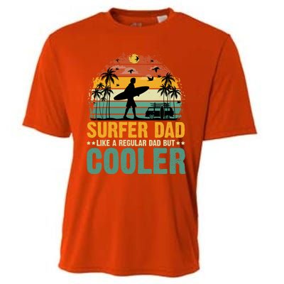 Surfer Dad Surfing Father Surf Cooler Dad Surfer Funny Gift Cooling Performance Crew T-Shirt