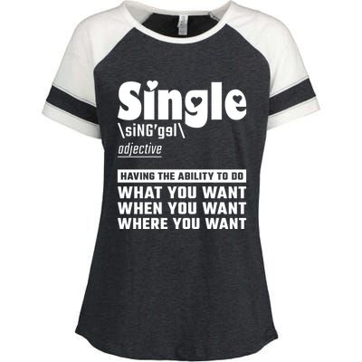 Single Definition Singles Awareness Day Gift Enza Ladies Jersey Colorblock Tee