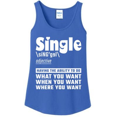 Single Definition Singles Awareness Day Gift Ladies Essential Tank