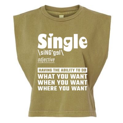 Single Definition Singles Awareness Day Gift Garment-Dyed Women's Muscle Tee