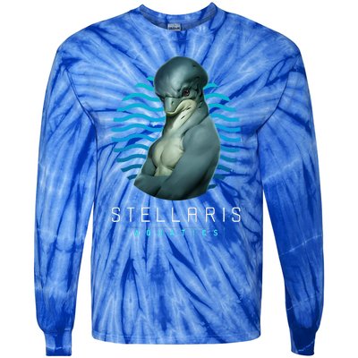 Stellaris Dolph Scifi Strategy Game Dolphin Tie-Dye Long Sleeve Shirt