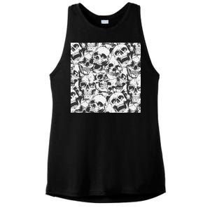 Spooky Deadly Skulls Ladies PosiCharge Tri-Blend Wicking Tank