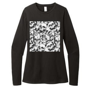 Spooky Deadly Skulls Womens CVC Long Sleeve Shirt