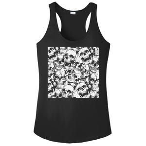 Spooky Deadly Skulls Ladies PosiCharge Competitor Racerback Tank