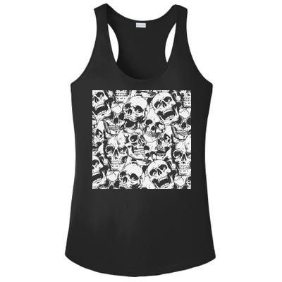 Spooky Deadly Skulls Ladies PosiCharge Competitor Racerback Tank