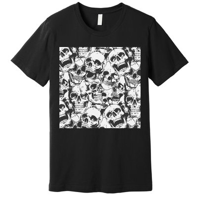 Spooky Deadly Skulls Premium T-Shirt