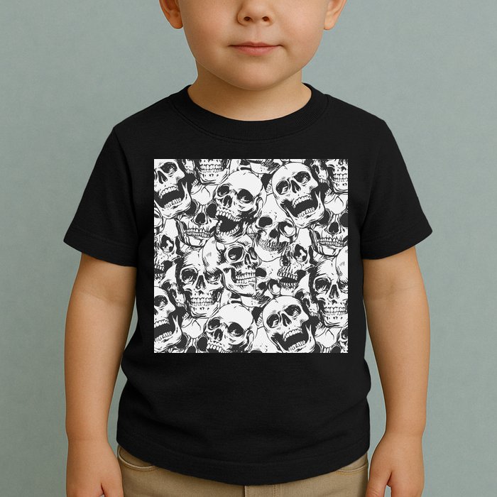 Spooky Deadly Skulls Toddler T-Shirt