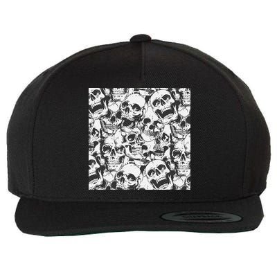 Spooky Deadly Skulls Wool Snapback Cap