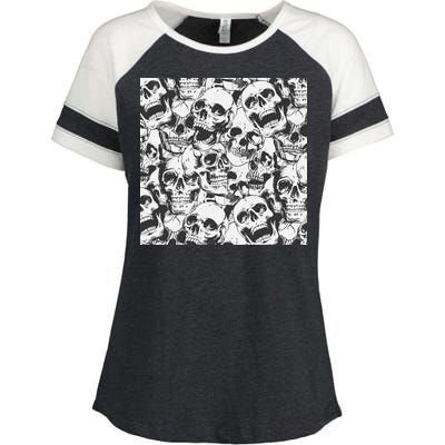 Spooky Deadly Skulls Enza Ladies Jersey Colorblock Tee