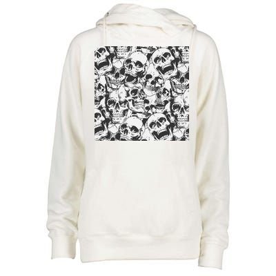 Spooky Deadly Skulls Womens Funnel Neck Pullover Hood