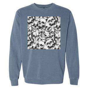 Spooky Deadly Skulls Garment-Dyed Sweatshirt