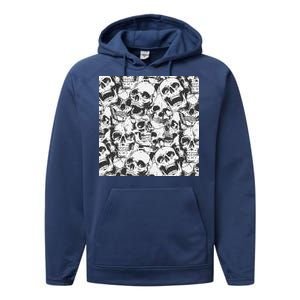 Spooky Deadly Skulls Performance Fleece Hoodie