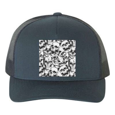 Spooky Deadly Skulls Yupoong Adult 5-Panel Trucker Hat