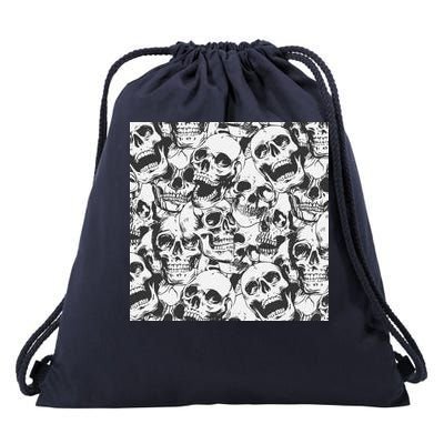 Spooky Deadly Skulls Drawstring Bag