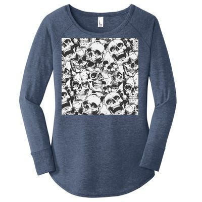 Spooky Deadly Skulls Women's Perfect Tri Tunic Long Sleeve Shirt