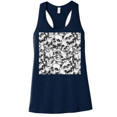 Spooky Deadly Skulls Women's Racerback Tank