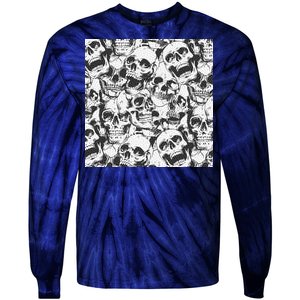 Spooky Deadly Skulls Tie-Dye Long Sleeve Shirt