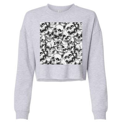 Spooky Deadly Skulls Cropped Pullover Crew