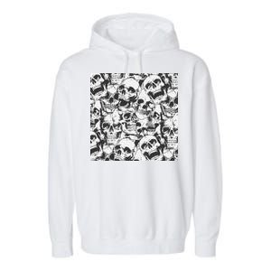 Spooky Deadly Skulls Garment-Dyed Fleece Hoodie