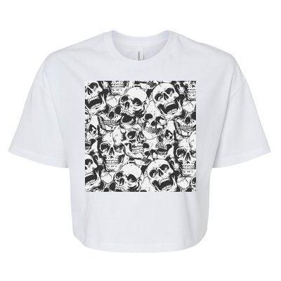 Spooky Deadly Skulls Bella+Canvas Jersey Crop Tee