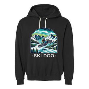 Ski Doo Snowmobile Garment-Dyed Fleece Hoodie