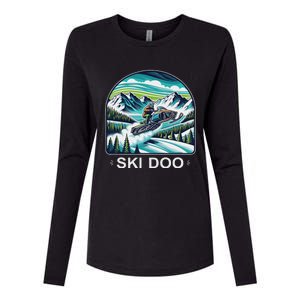 Ski Doo Snowmobile Womens Cotton Relaxed Long Sleeve T-Shirt