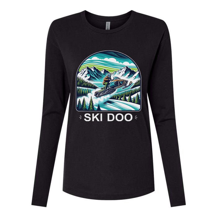 Ski Doo Snowmobile Womens Cotton Relaxed Long Sleeve T-Shirt