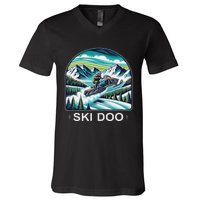 Ski Doo Snowmobile V-Neck T-Shirt