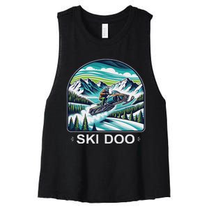 Ski Doo Snowmobile Women's Racerback Cropped Tank