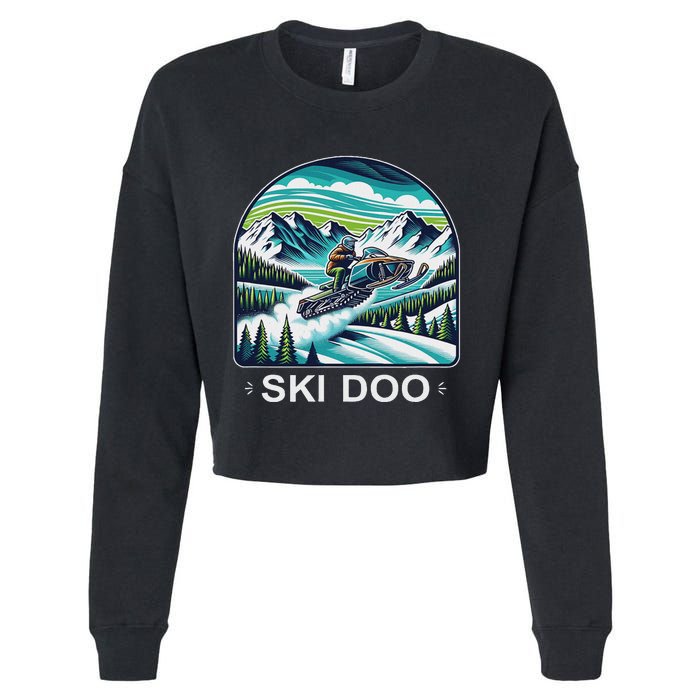 Ski Doo Snowmobile Cropped Pullover Crew