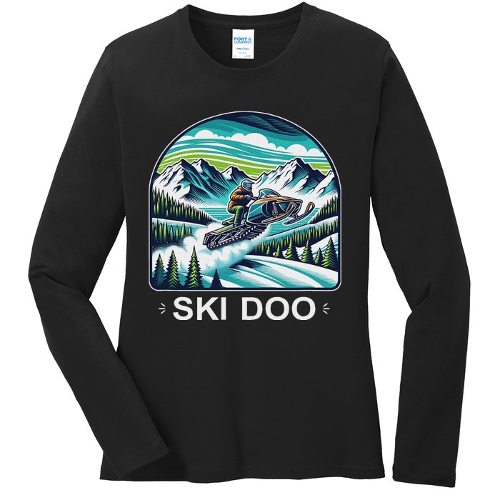 Ski Doo Snowmobile Ladies Long Sleeve Shirt