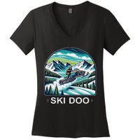 Ski Doo Snowmobile Women's V-Neck T-Shirt