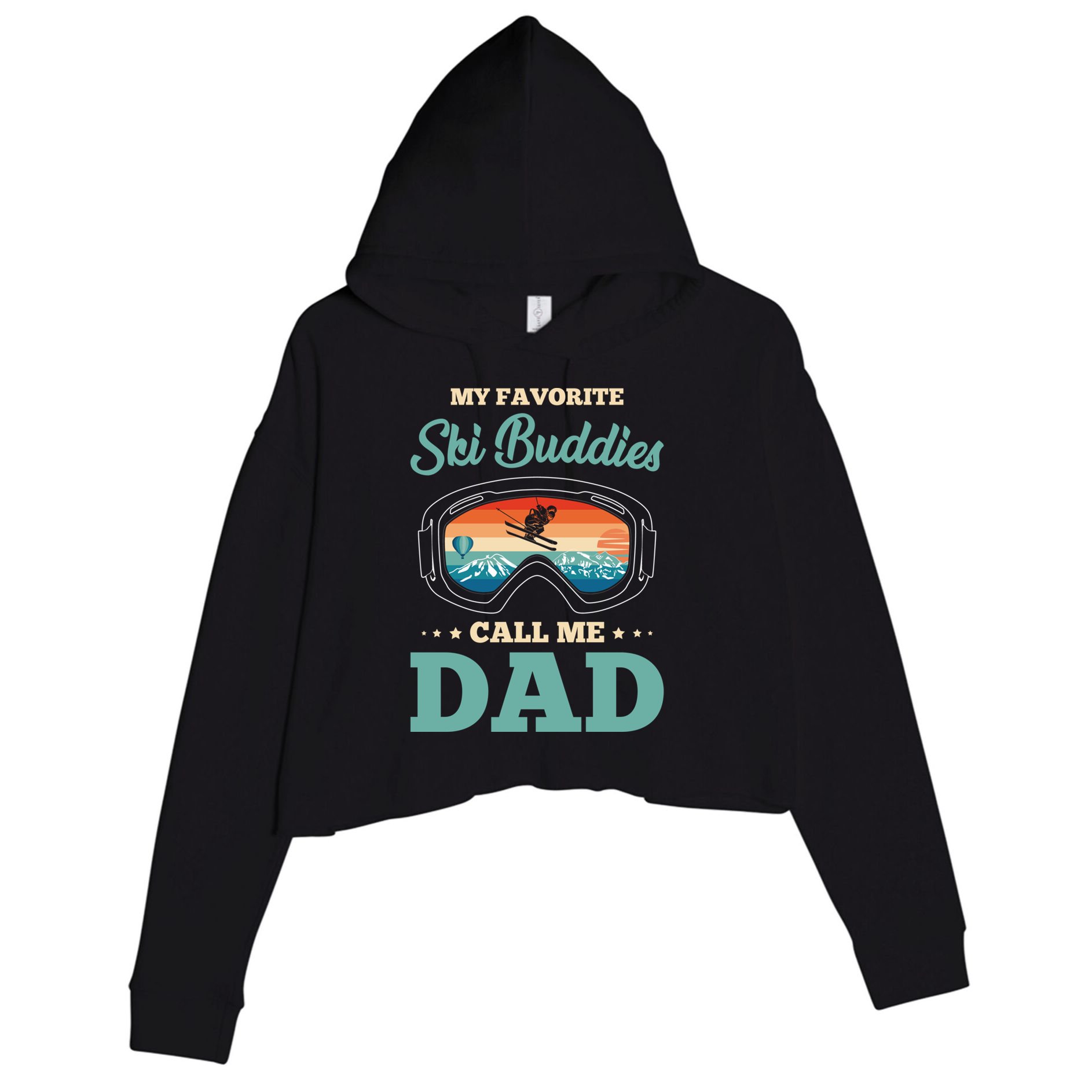 Skier Dad Ski Dad Ski My Favorite Ski Buddies Call Me Dad Cute Gift Crop Fleece Hoodie