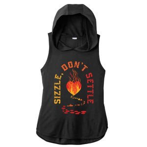 Sizzle DonT Settle Chili Pepper Breadcrumbing Single Adult Ladies PosiCharge Tri-Blend Wicking Draft Hoodie Tank