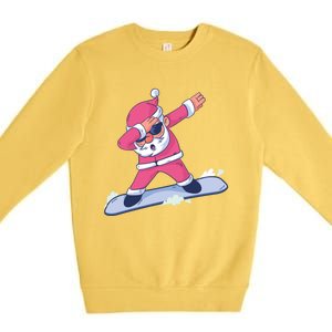 Snowboard Dabbing Santa Claus Funny Christmas Dab Dance Gift Cute Gift Premium Crewneck Sweatshirt